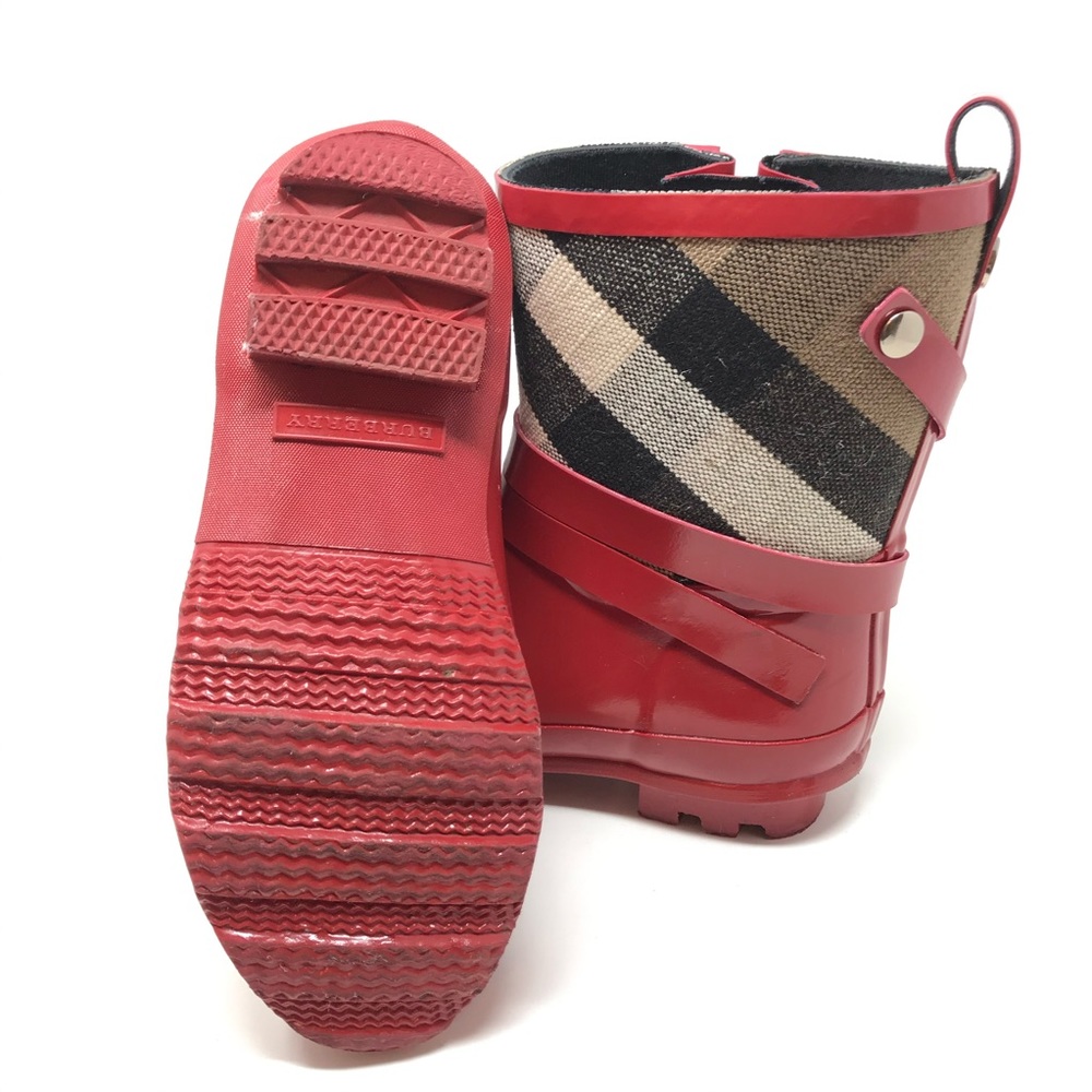 Burberry Kids Red Nova Check Rain boots Size 33 2 - Picture 5 of 8